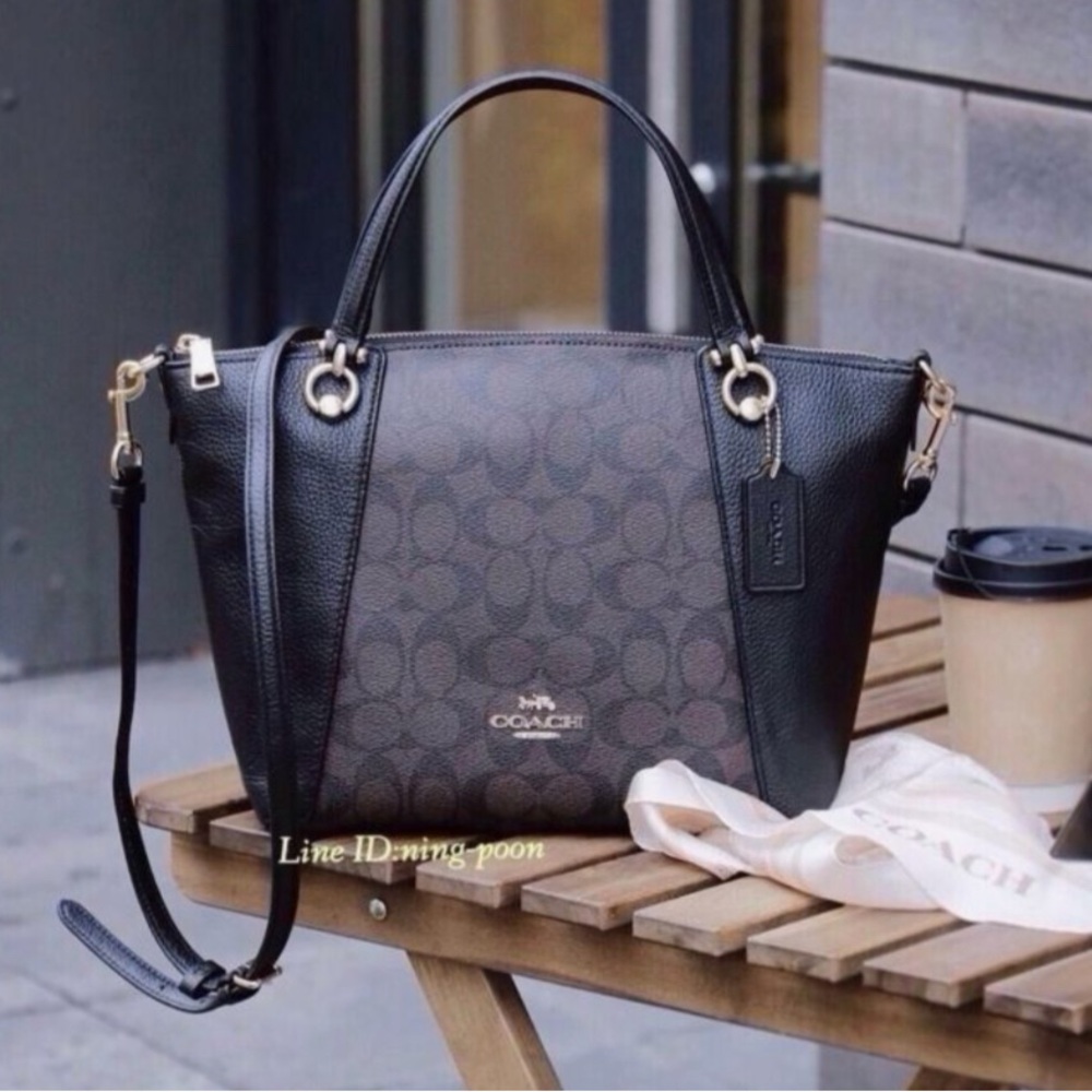 Coach leather canvas purse